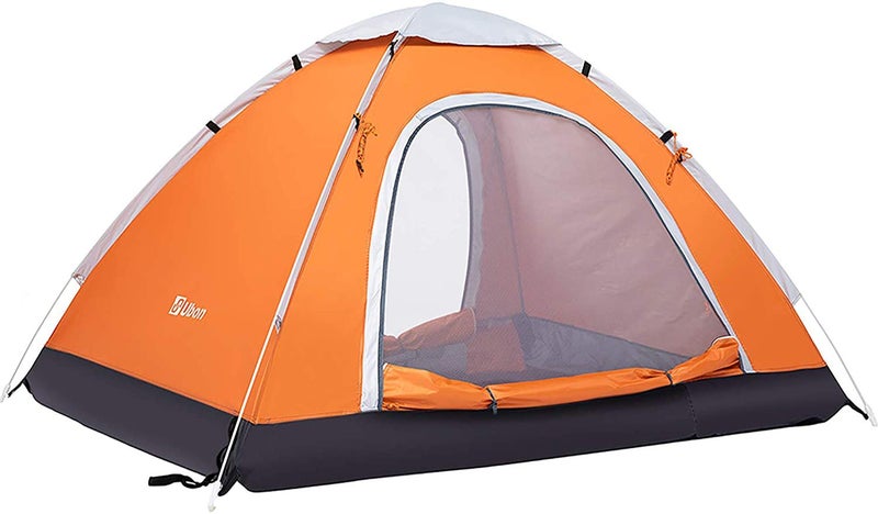 Ubon 3 Person Easy Assembly Instant Tent Sturdy Pop Up Tent Kids Outdoor Activities - Orange - Image 1